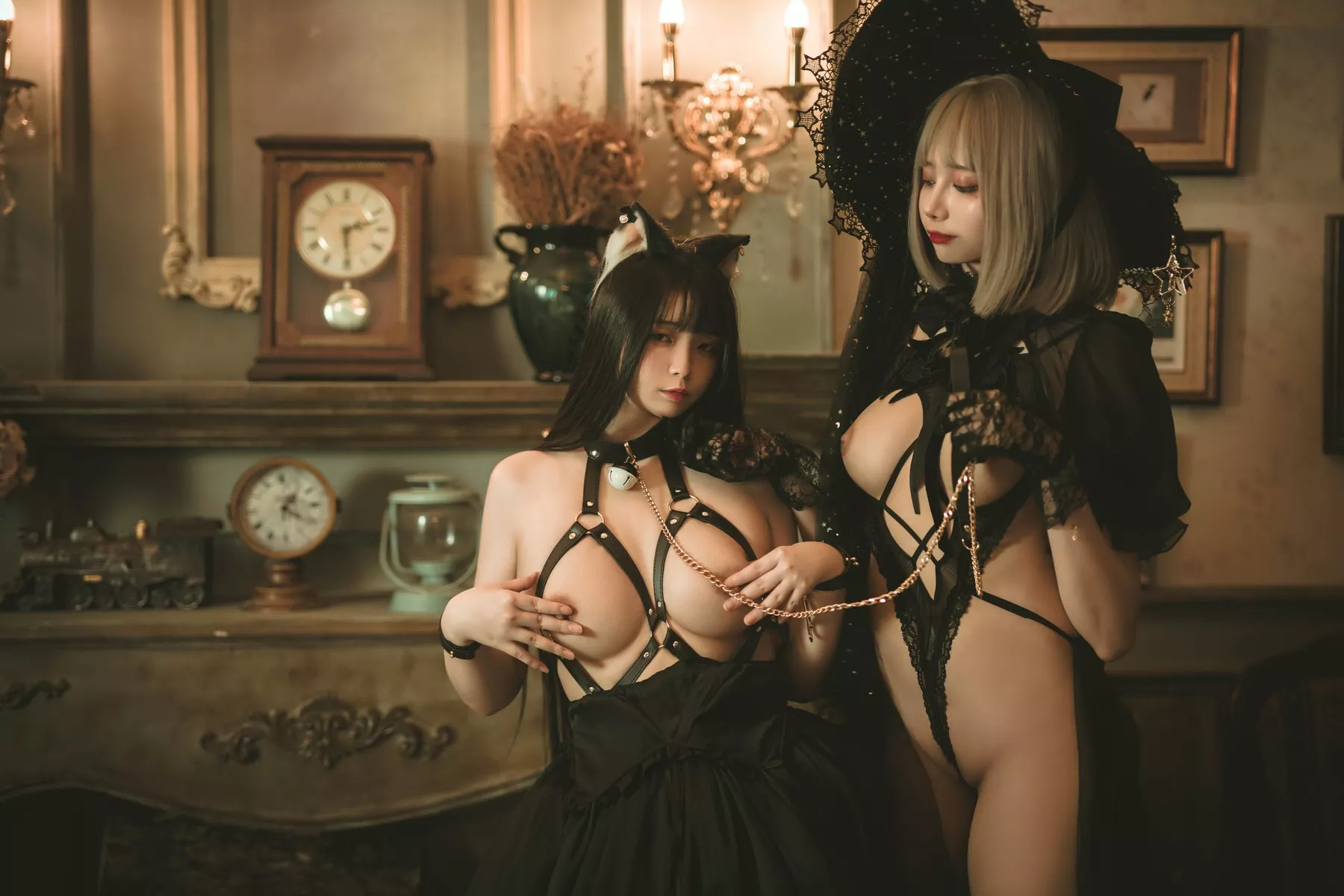 美人Cosplay 香草喵 露露杨枝甘露 灰色花 花蕾 丝