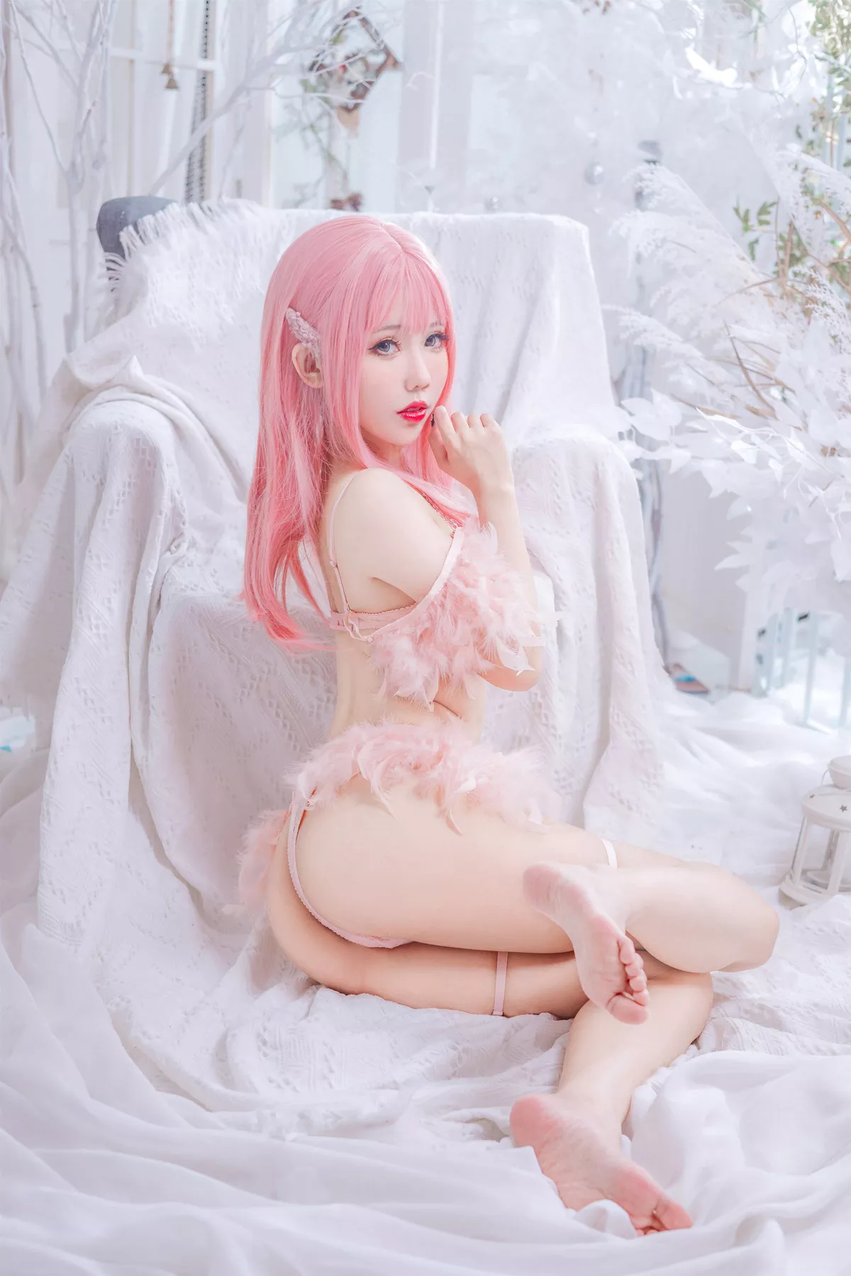 尤物Cosplay 撩人私房 仙女月 粉色内衣