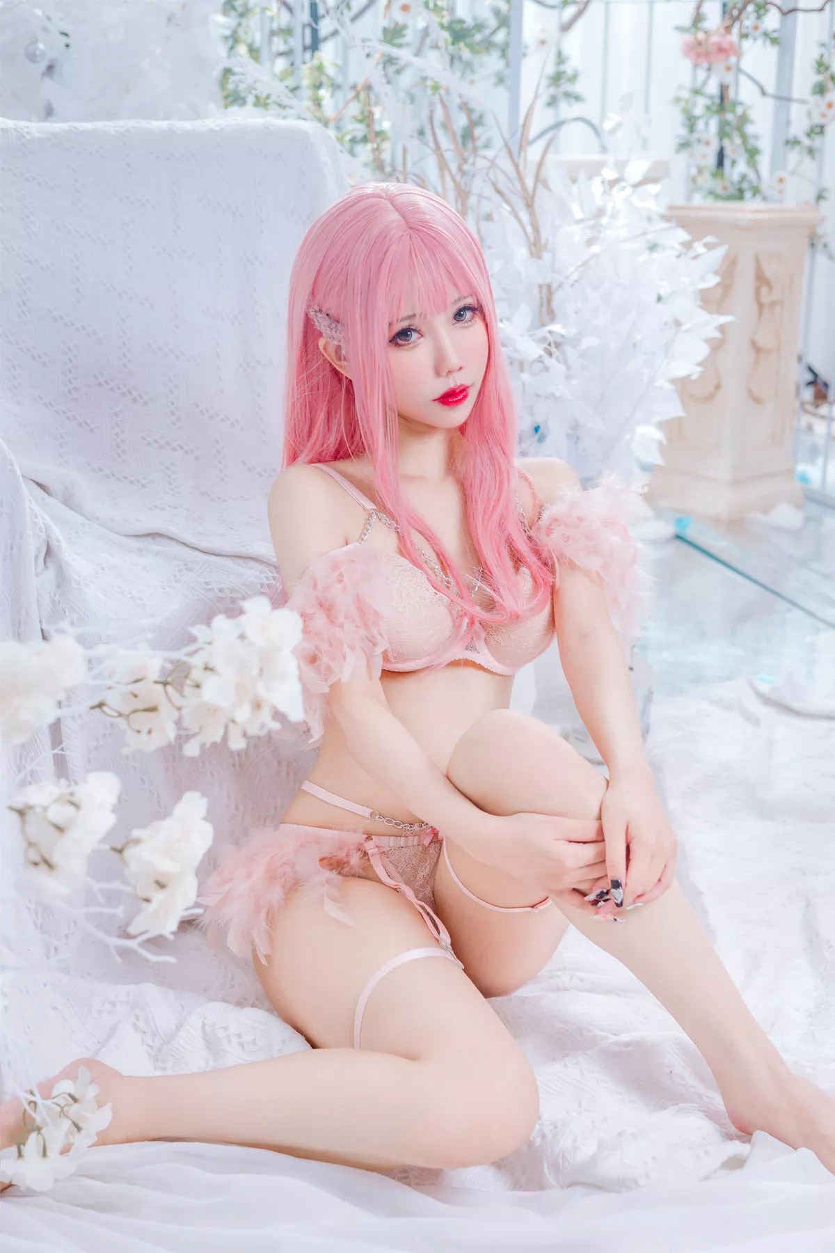 尤物Cosplay 撩人私房 仙女月 粉色内衣