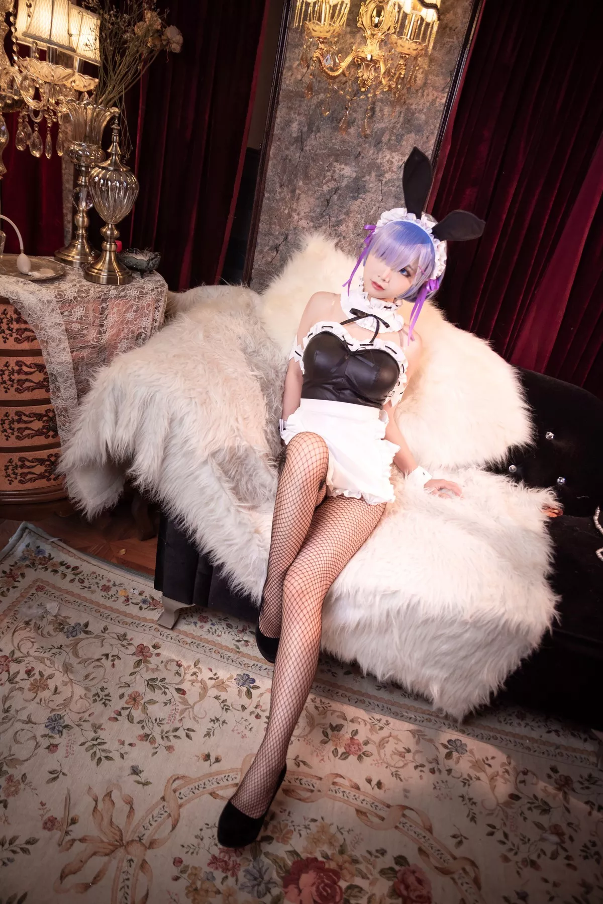 尤物Cosplay 性感密拍 面饼仙儿 网袜 蕾姆