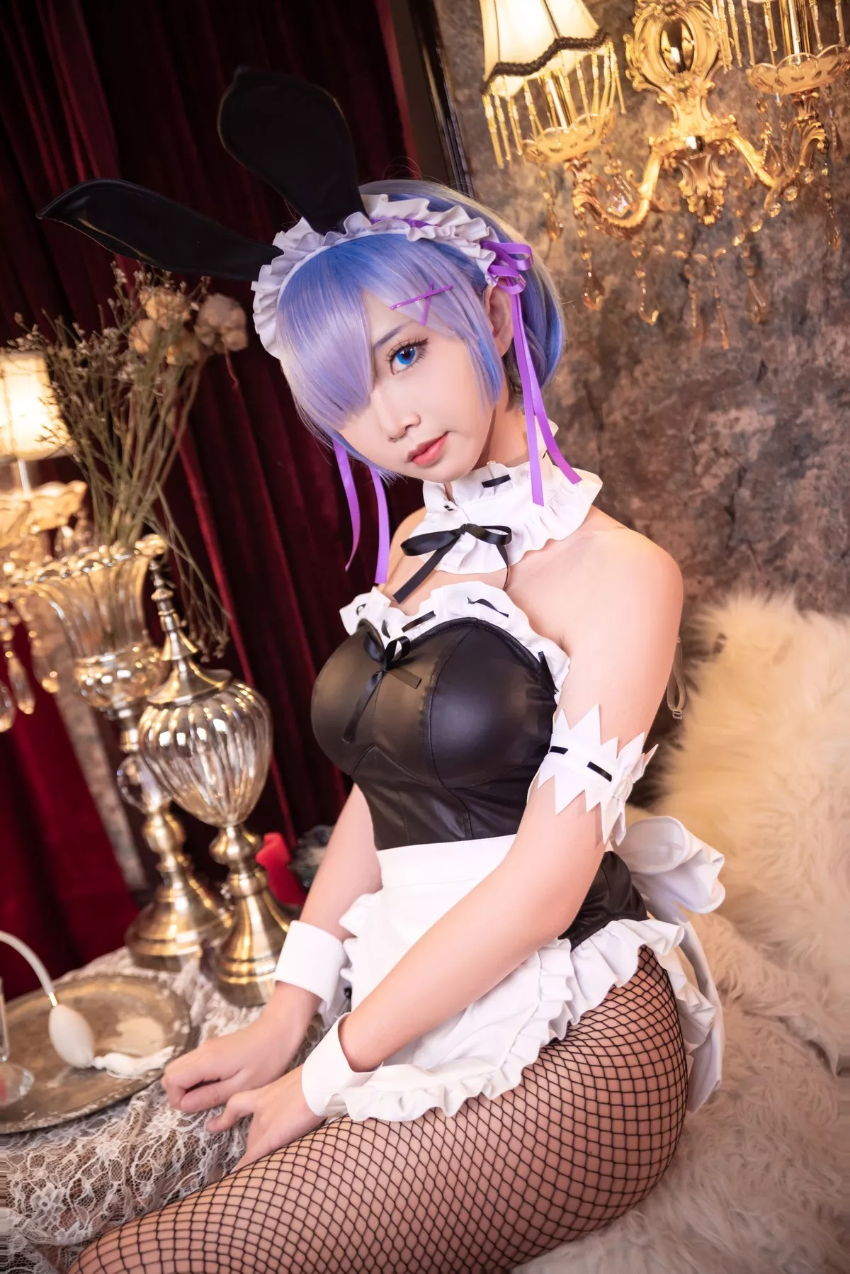 尤物Cosplay 性感密拍 面饼仙儿 网袜 蕾姆