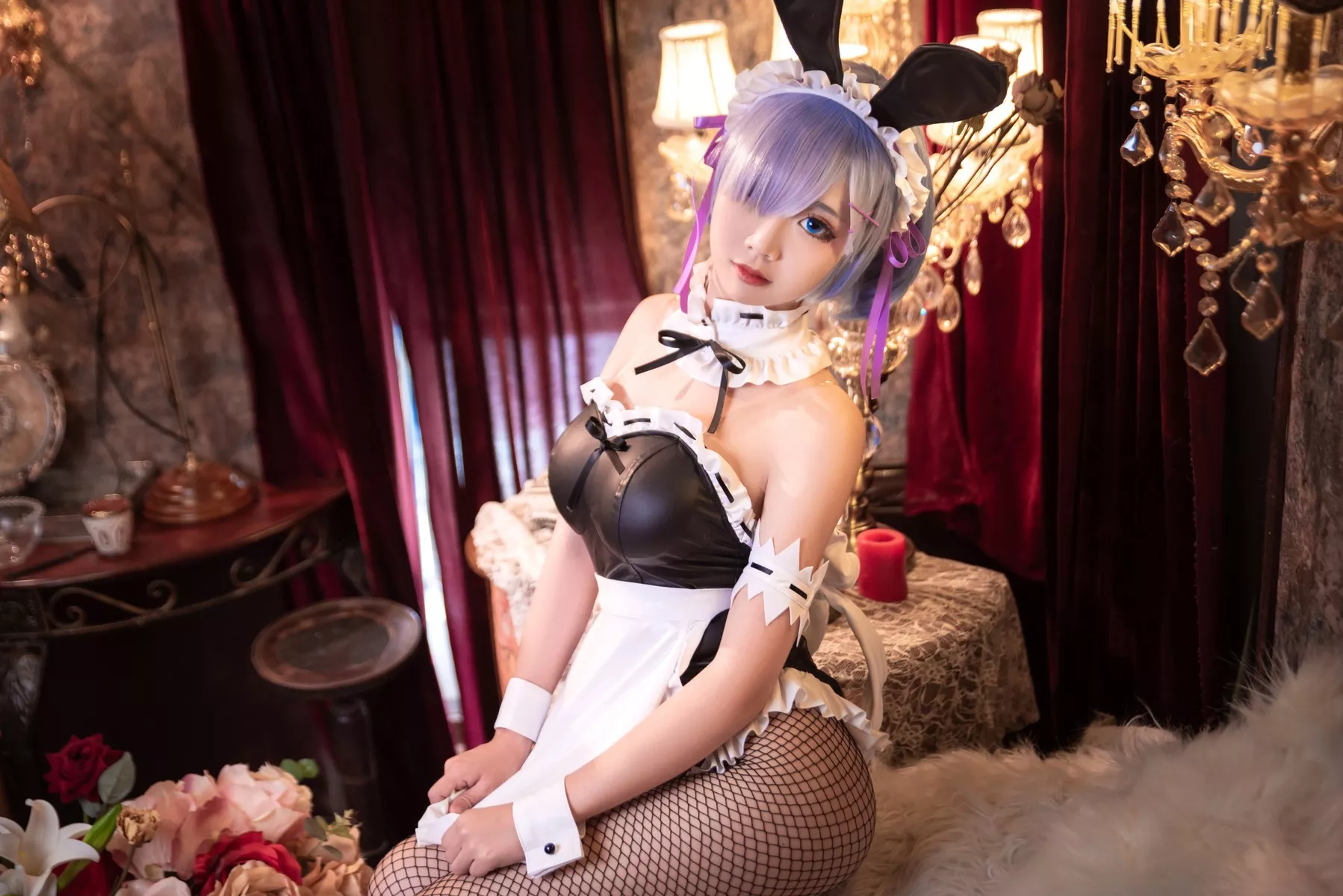尤物Cosplay 性感密拍 面饼仙儿 网袜 蕾姆