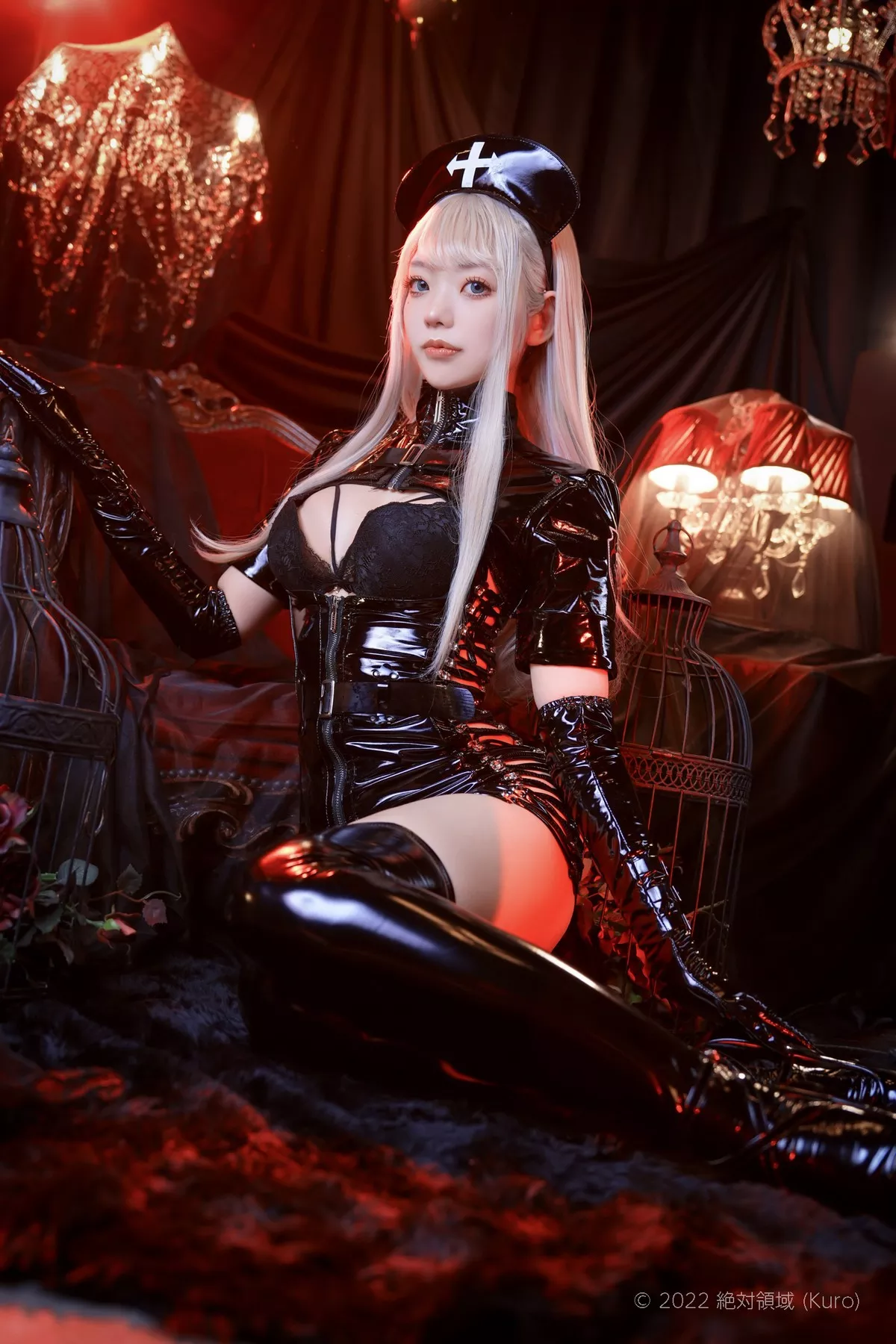 尤物Cosplay 迷惑私房 ZettaiRyouiki Kuro くろ Black Enamel Nurse 全集修正