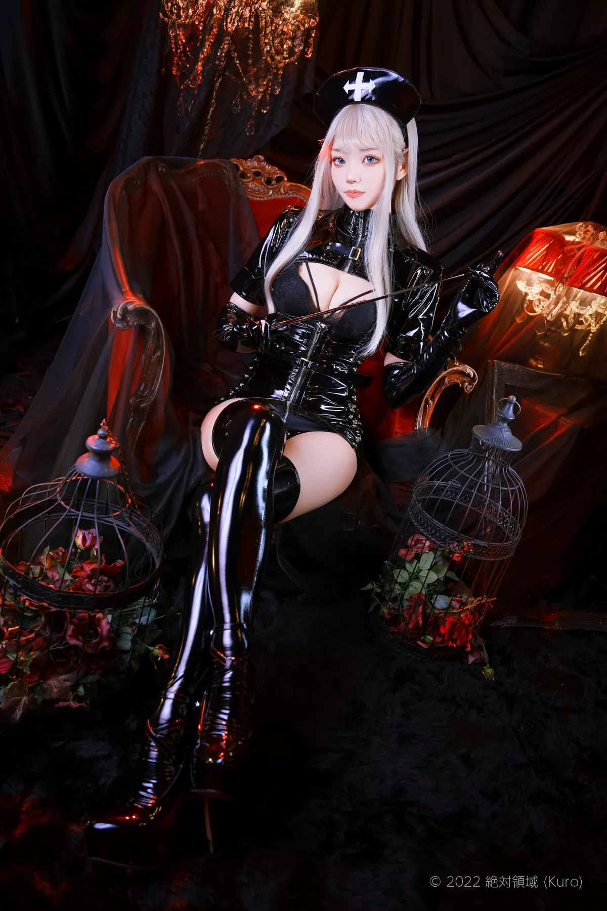 尤物Cosplay 迷惑私房 ZettaiRyouiki Kuro くろ Black Enamel Nurse 全集修正