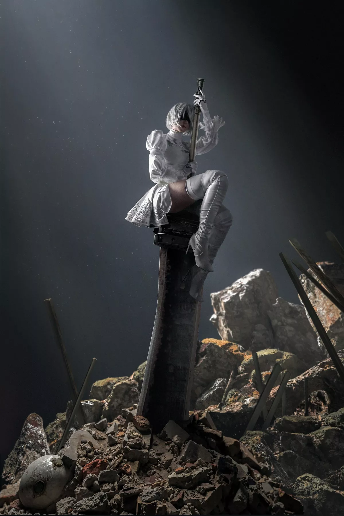 丽人Cosplay 风情私摄 Sayathefox 2B Black + White