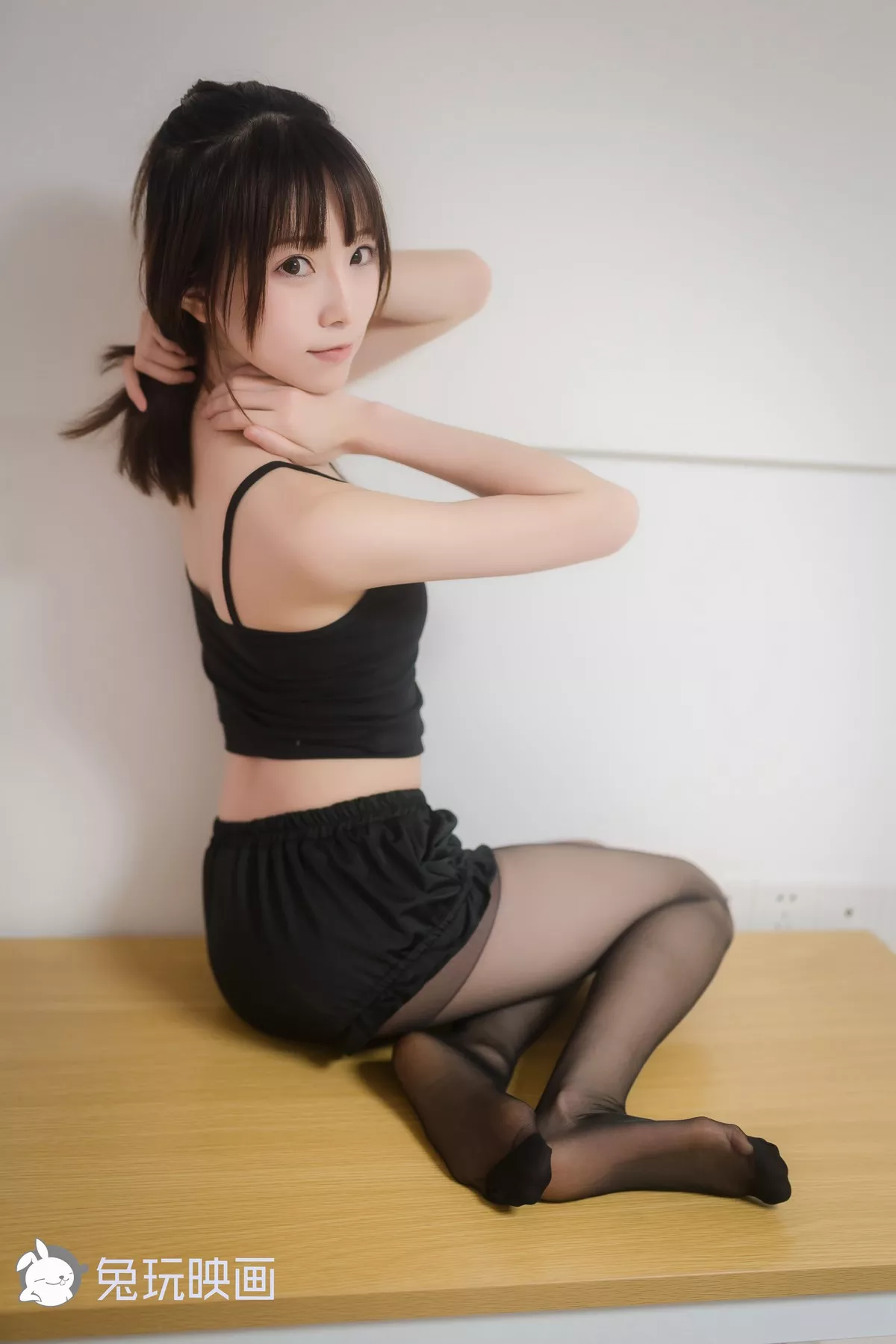 女神Cosplay 撩人私摄 兔玩映画 黑色丝袜套装