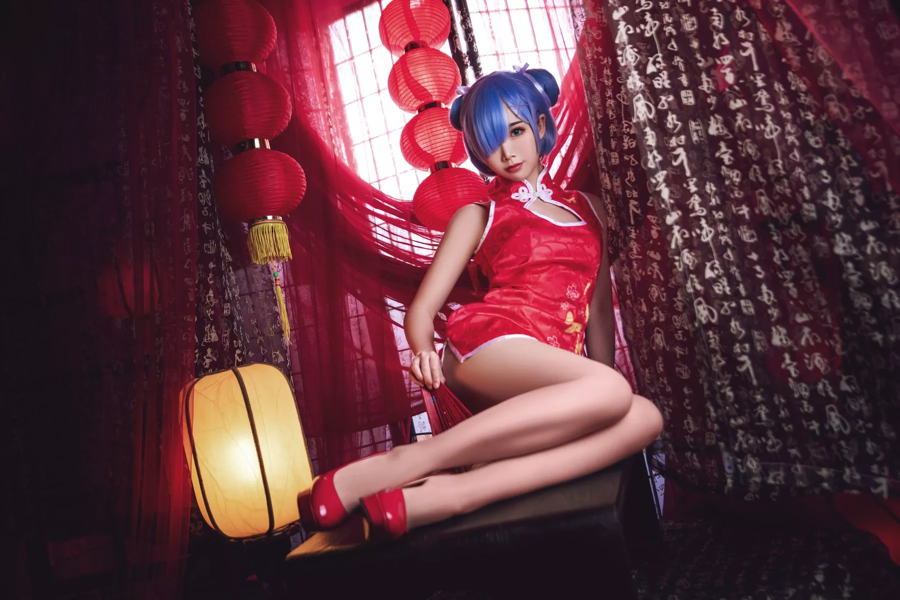 尤物Cosplay 魅魔私摄 面饼仙儿 雷姆旗袍
