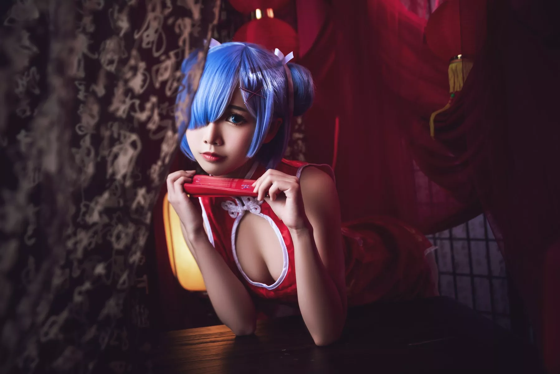 尤物Cosplay 魅魔私摄 面饼仙儿 雷姆旗袍