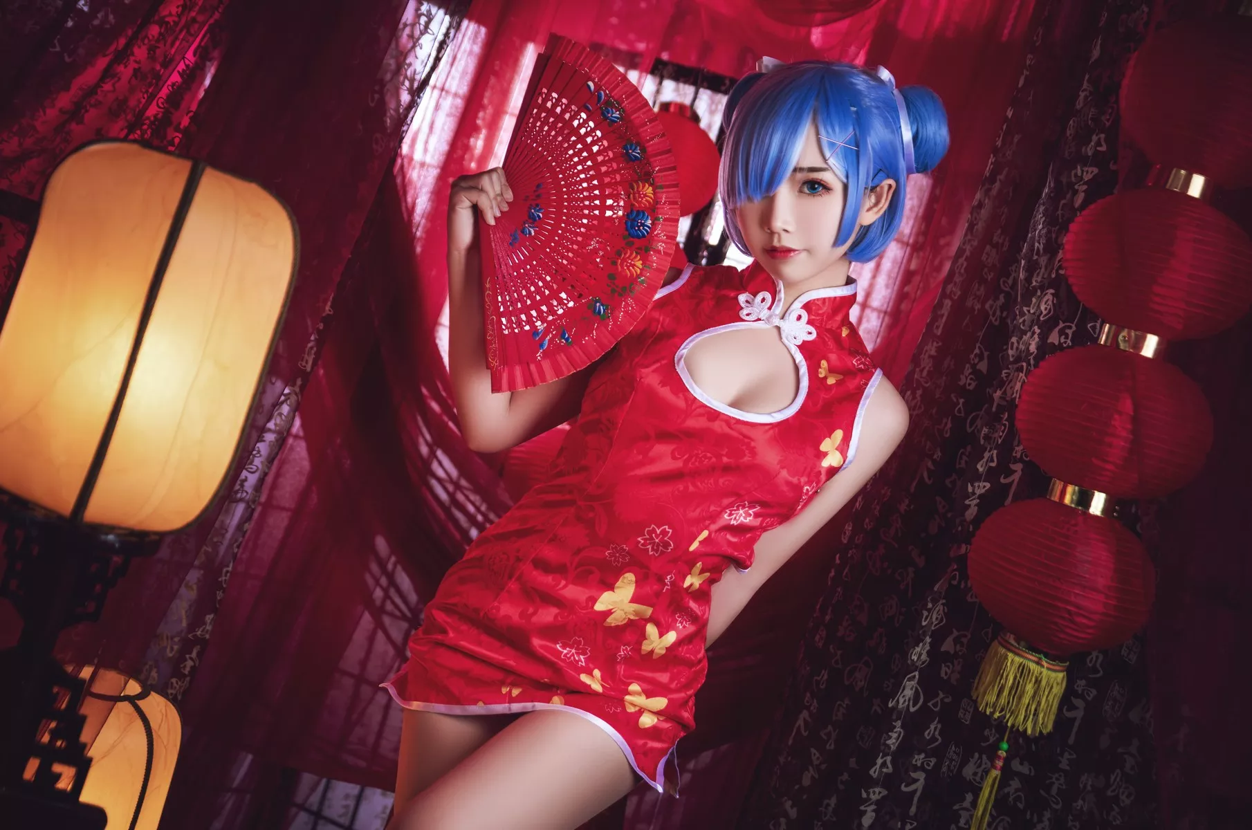 尤物Cosplay 魅魔私摄 面饼仙儿 雷姆旗袍