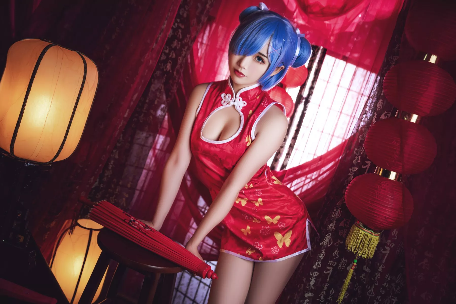 尤物Cosplay 魅魔私摄 面饼仙儿 雷姆旗袍