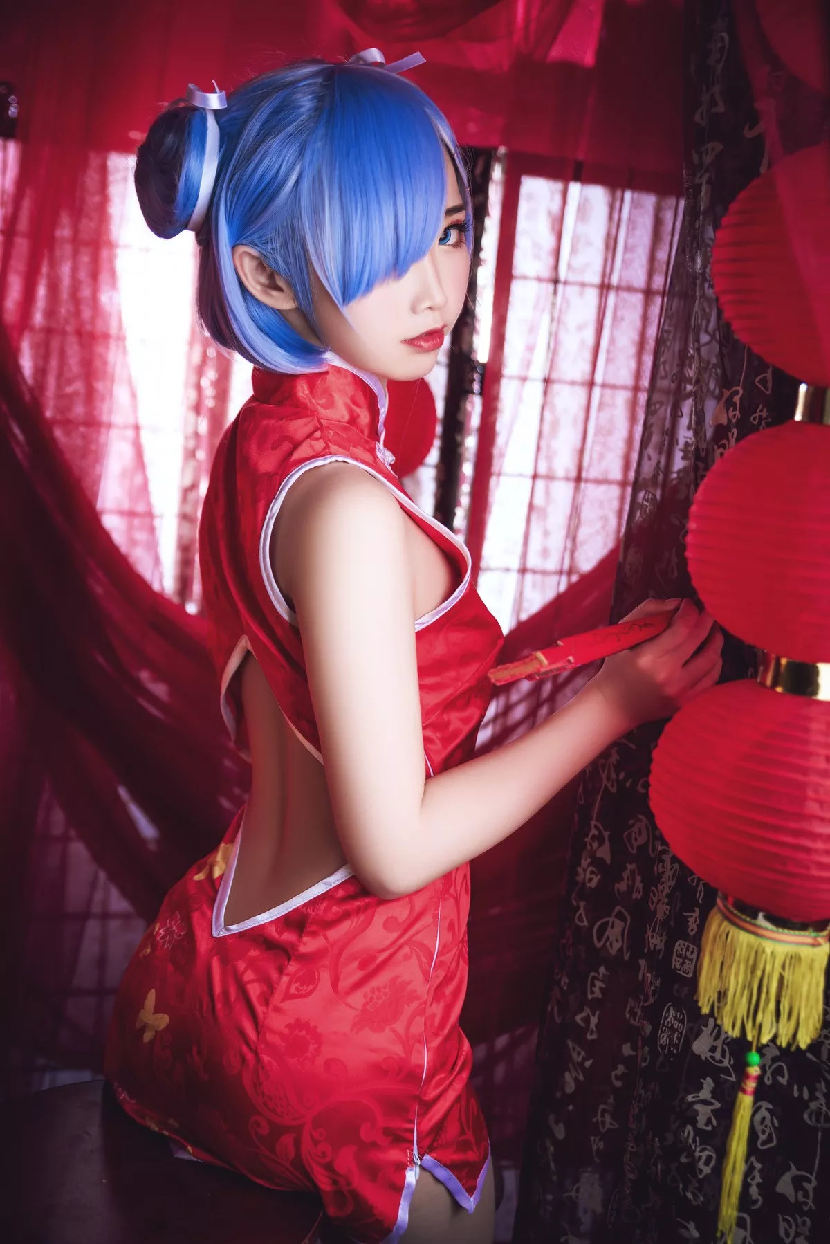 尤物Cosplay 魅魔私摄 面饼仙儿 雷姆旗袍