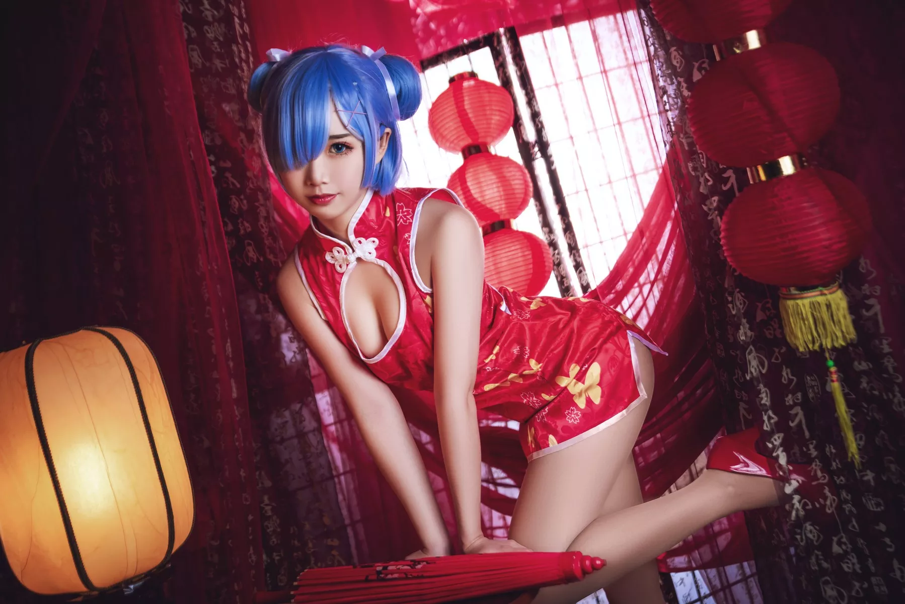 尤物Cosplay 魅魔私摄 面饼仙儿 雷姆旗袍