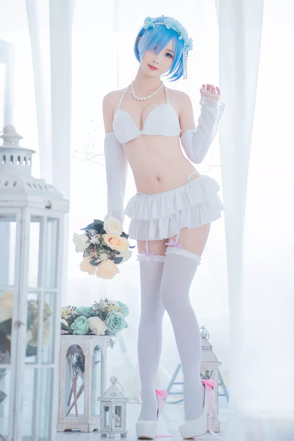 美人Cosplay 魅魔私房 面饼仙儿 花嫁 蕾姆