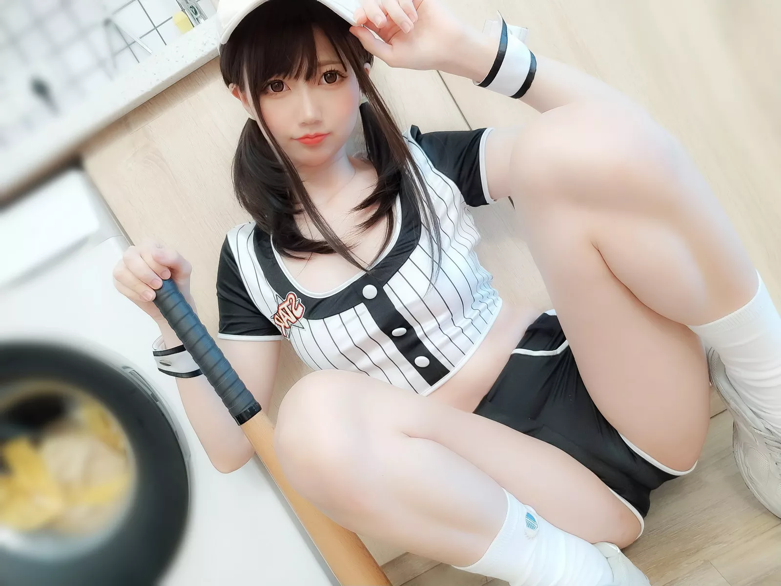 佳人Cosplay Nagisa 魔物喵 今日は野球服です