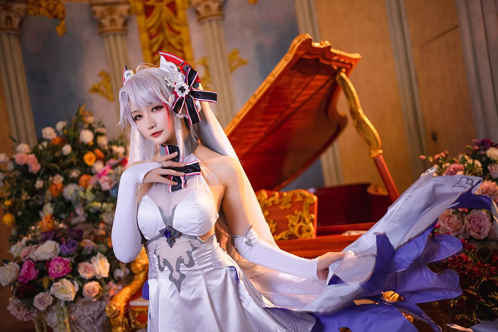 美女Cosplay 星之迟迟 Hoshilily 秘密花园 欧根婚纱