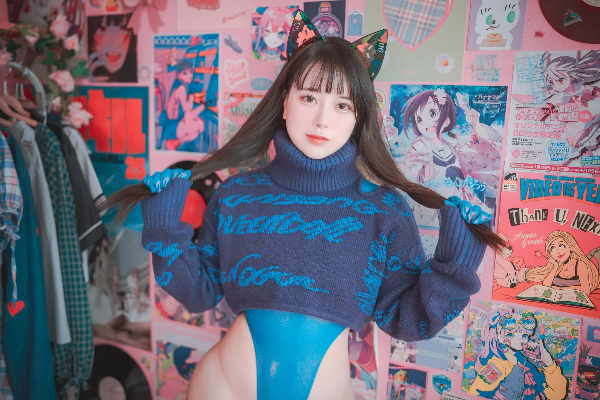 ZziZzi 【DJAWA大佳玩】 高丽嫩模摄影 Cyber Cat in Mystique Blue 全集修正