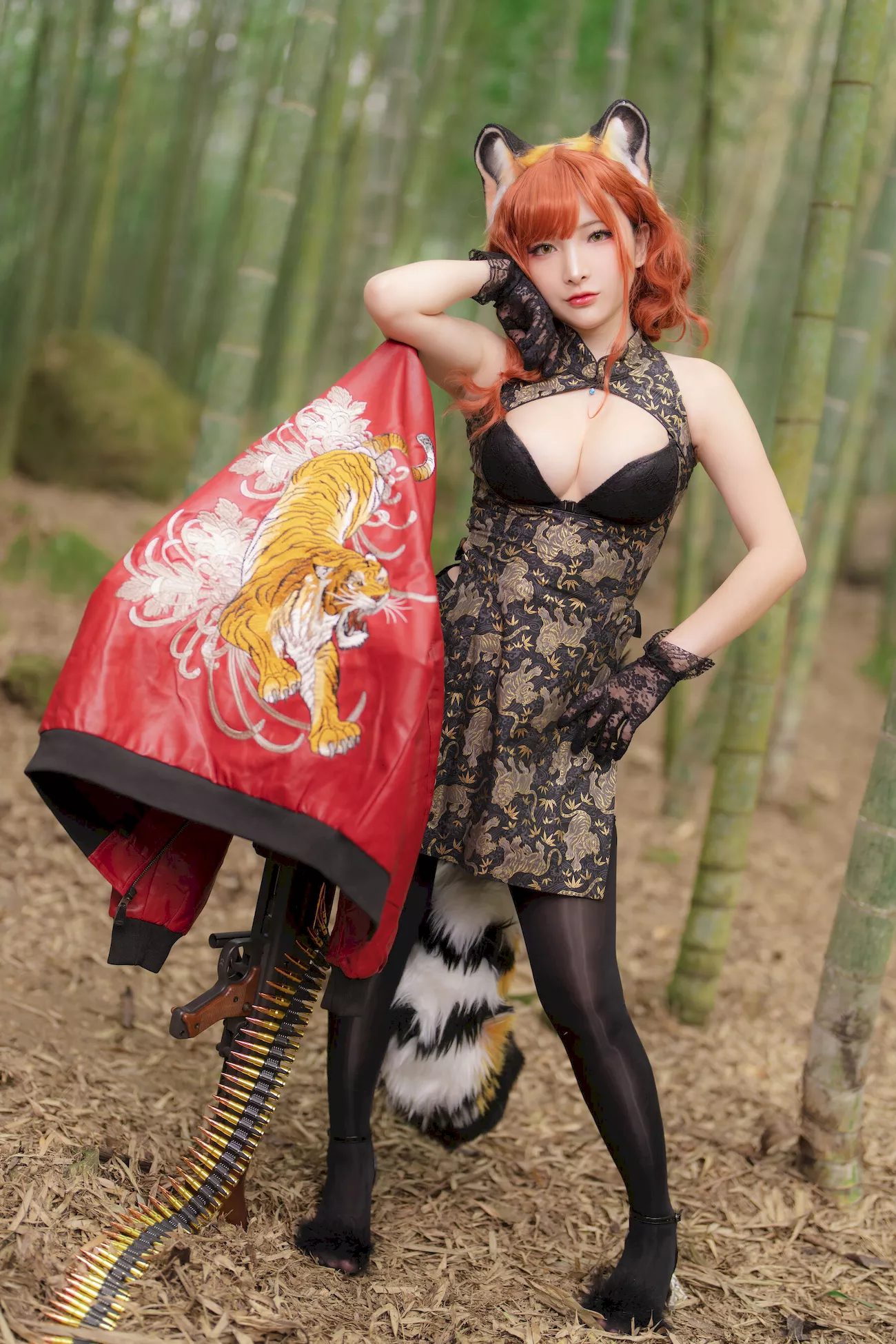 台模 人体 小丁 Ding 大尺度美图 《Tigercheongsam》
