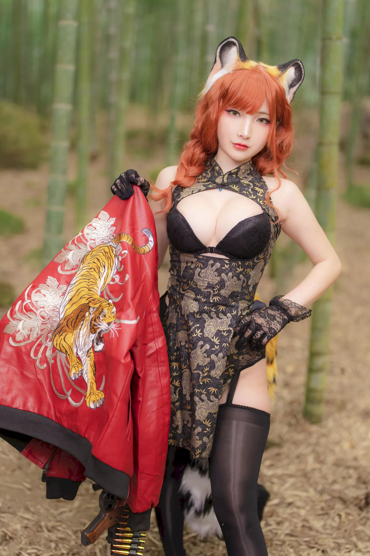 台模 人体 小丁 Ding 大尺度美图 《Tigercheongsam》
