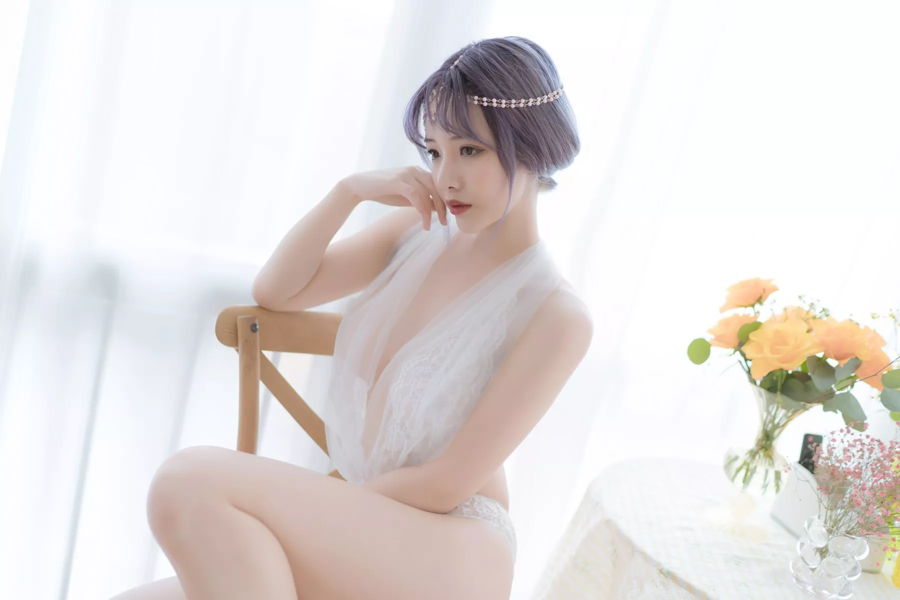 美女Cosplay 雯妹不讲道理 白色希腊