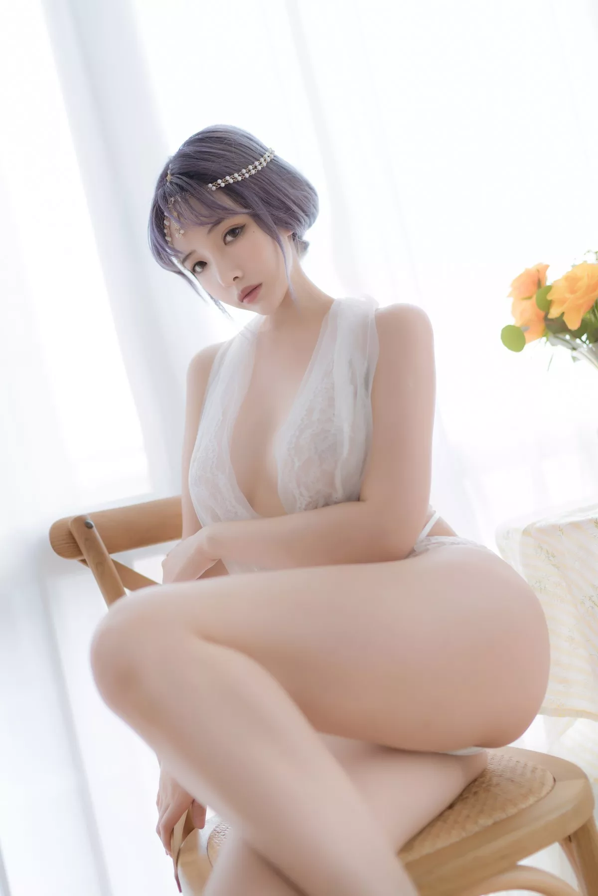 美女Cosplay 雯妹不讲道理 白色希腊