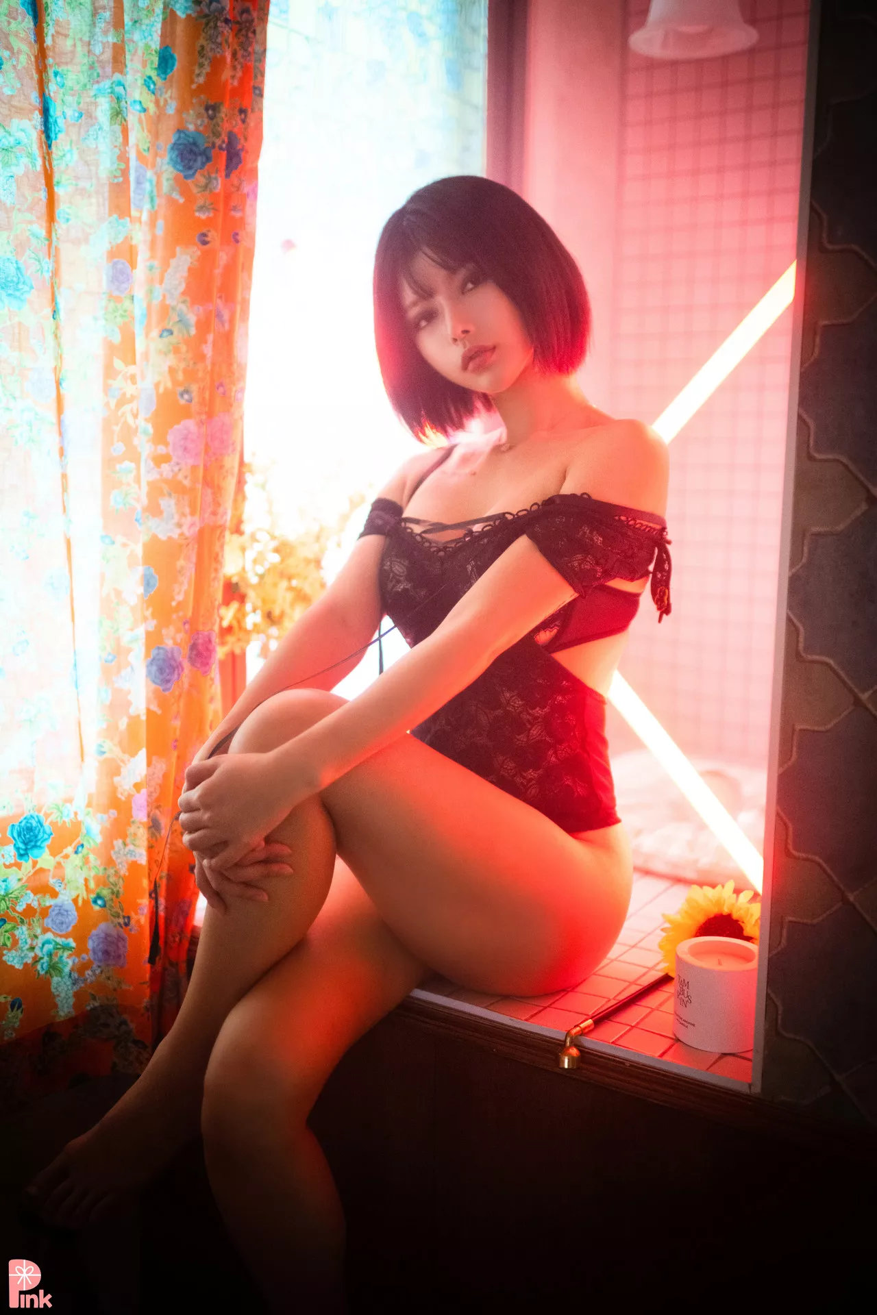 U.Hwa【PINK 粉少女】 高丽丽模写真Mood Black Set.1(56P)