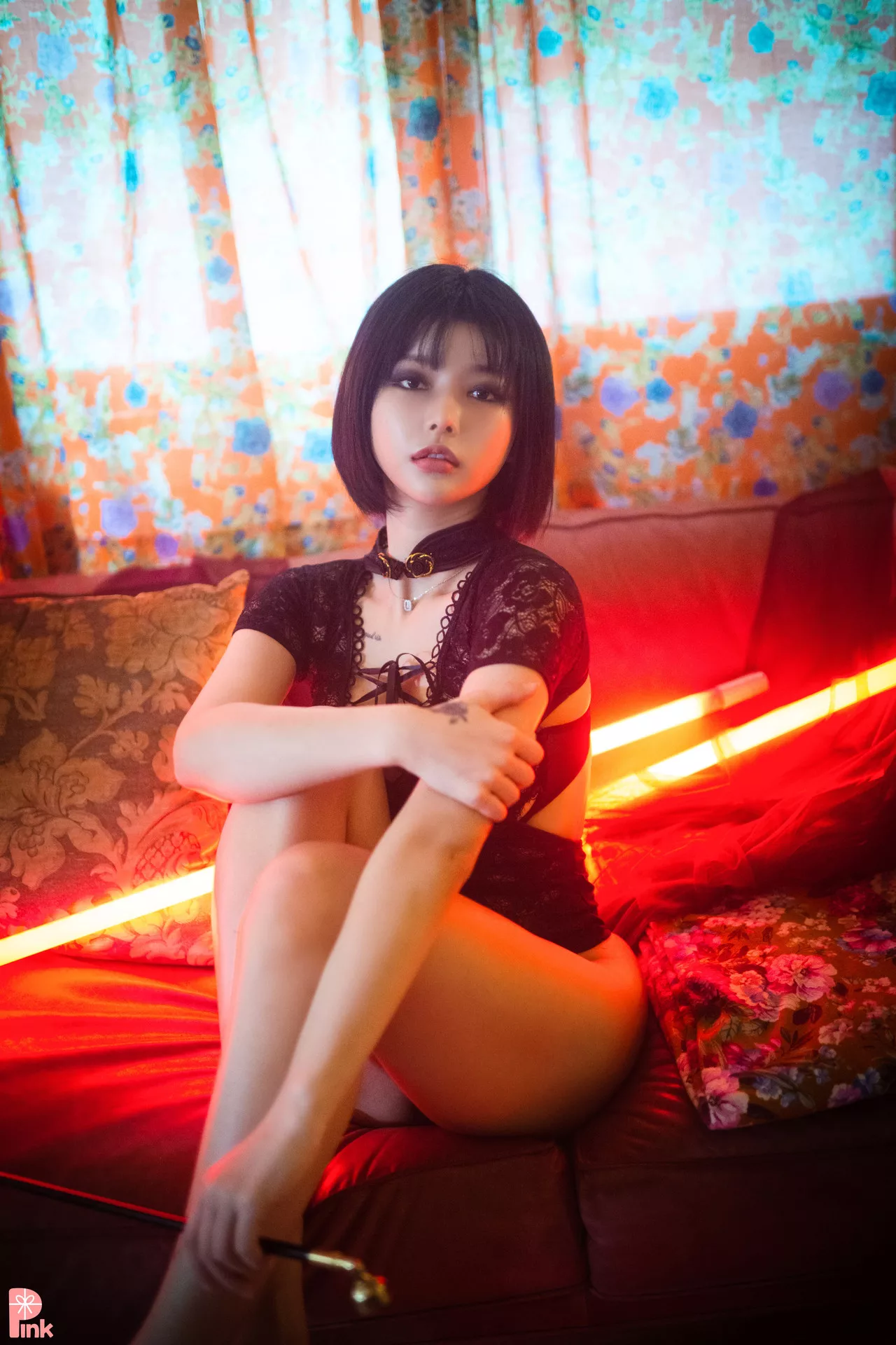 U.Hwa【PINK 粉少女】 高丽丽模写真Mood Black Set.1(56P)