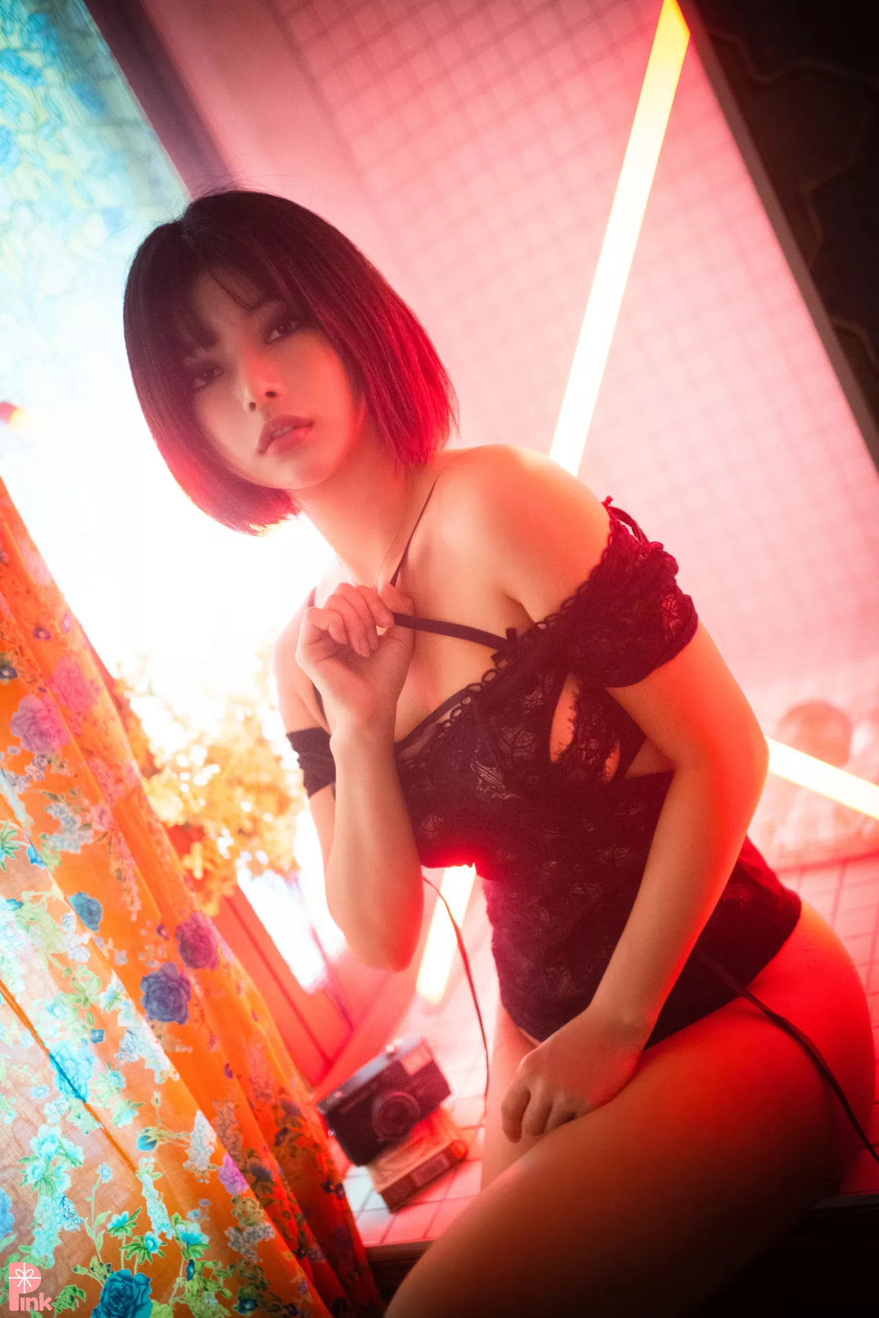 U.Hwa【PINK 粉少女】 高丽丽模写真Mood Black Set.1(56P)