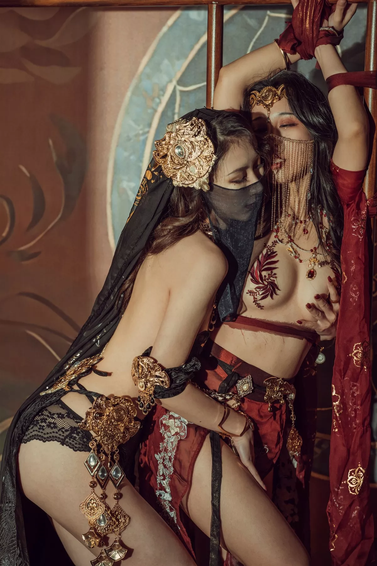 尤物Cosplay 奶 古风 桃桃双人 云溪溪