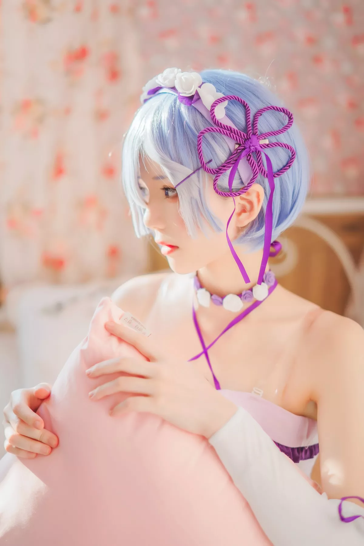 睡裙 撩人密拍 尤物Cosplay 蕾姆 �@桃喵