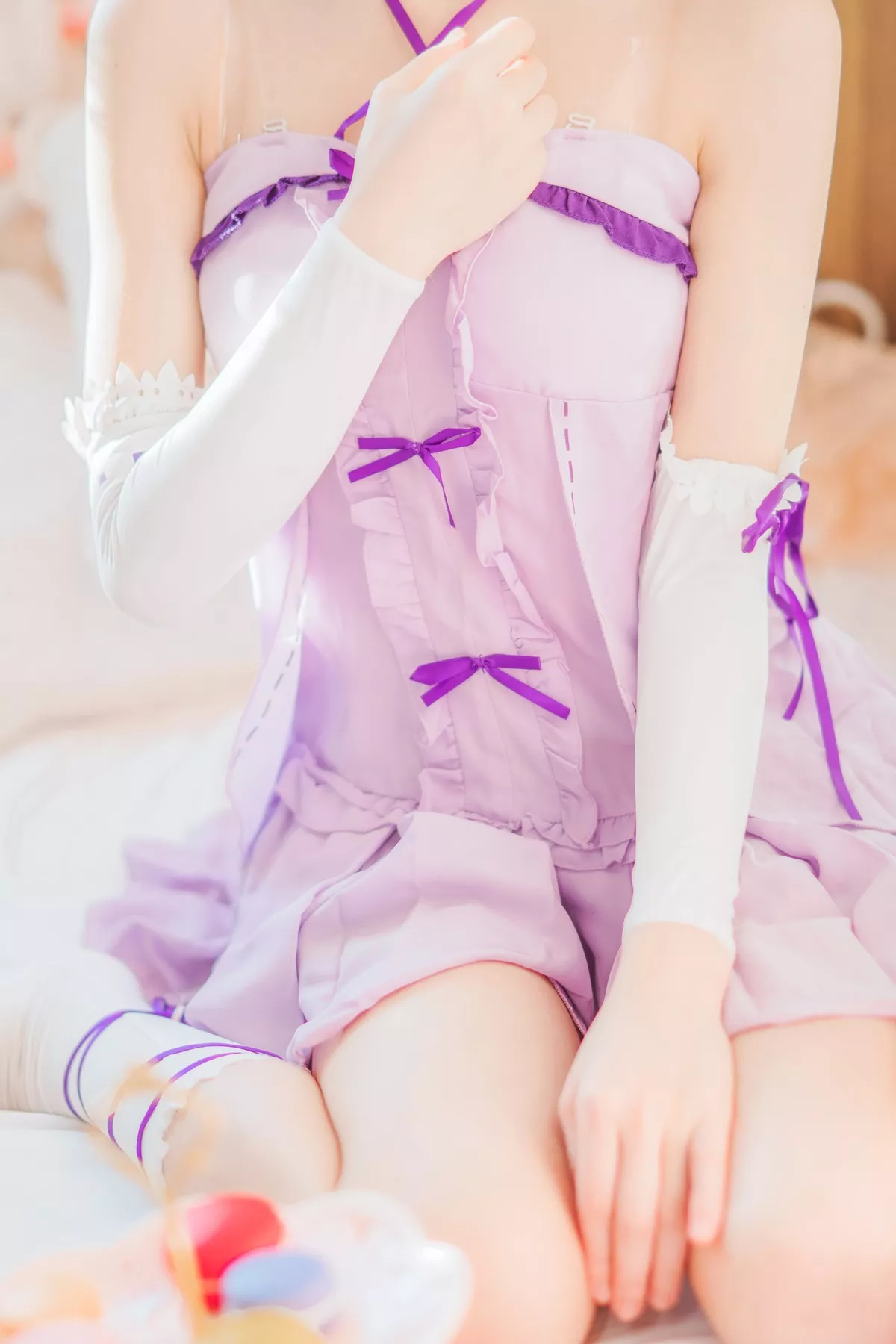 睡裙 撩人密拍 尤物Cosplay 蕾姆 �@桃喵