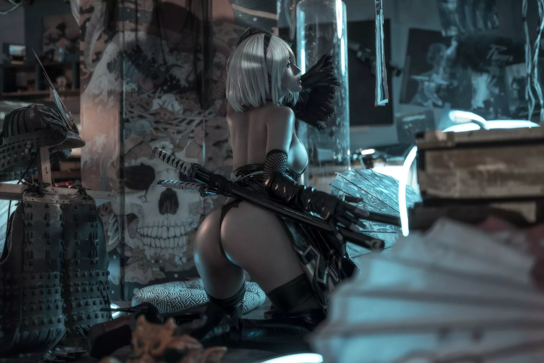 Nier 迷人私房 一笑芳香沁 美女Cosplay 忍者2B