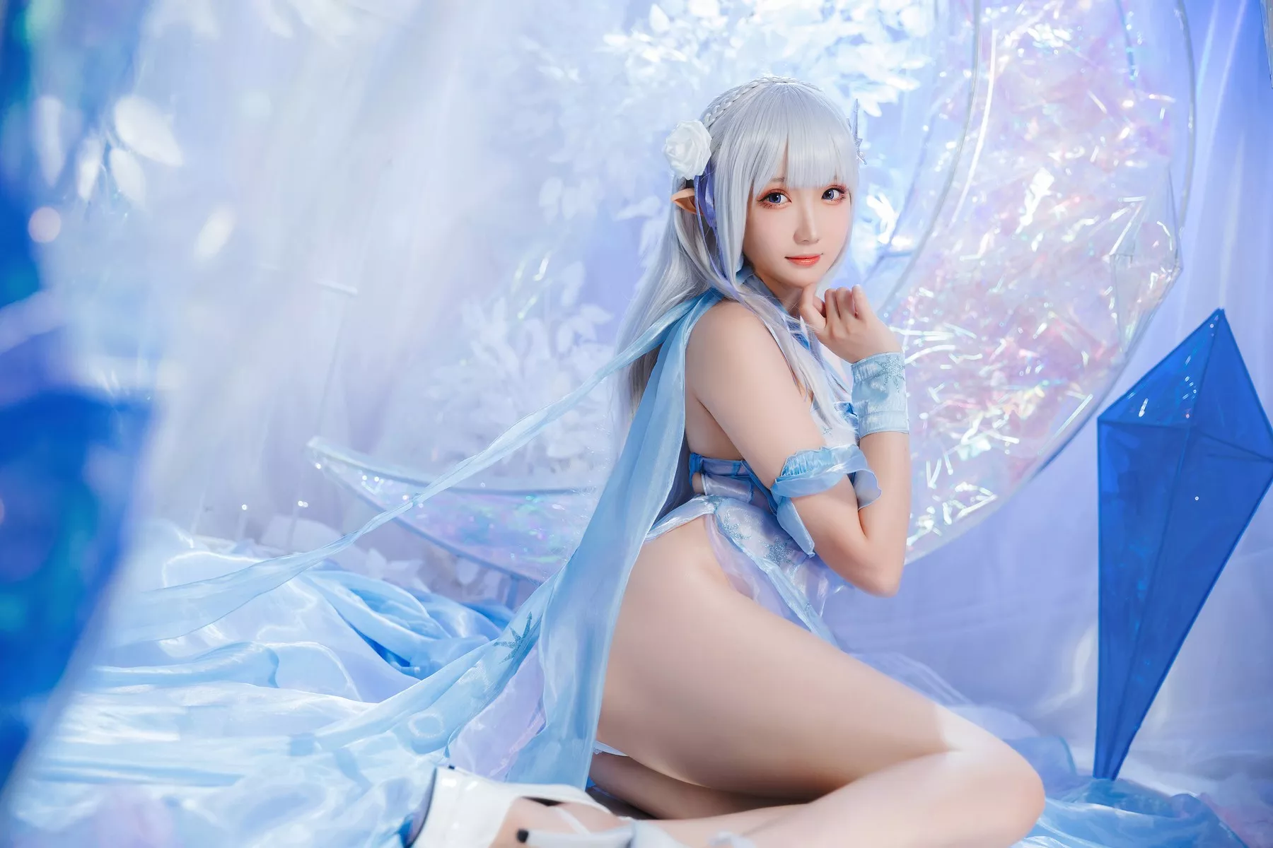 美人Cosplay 爱蜜莉雅 瓜希酱 水晶礼服