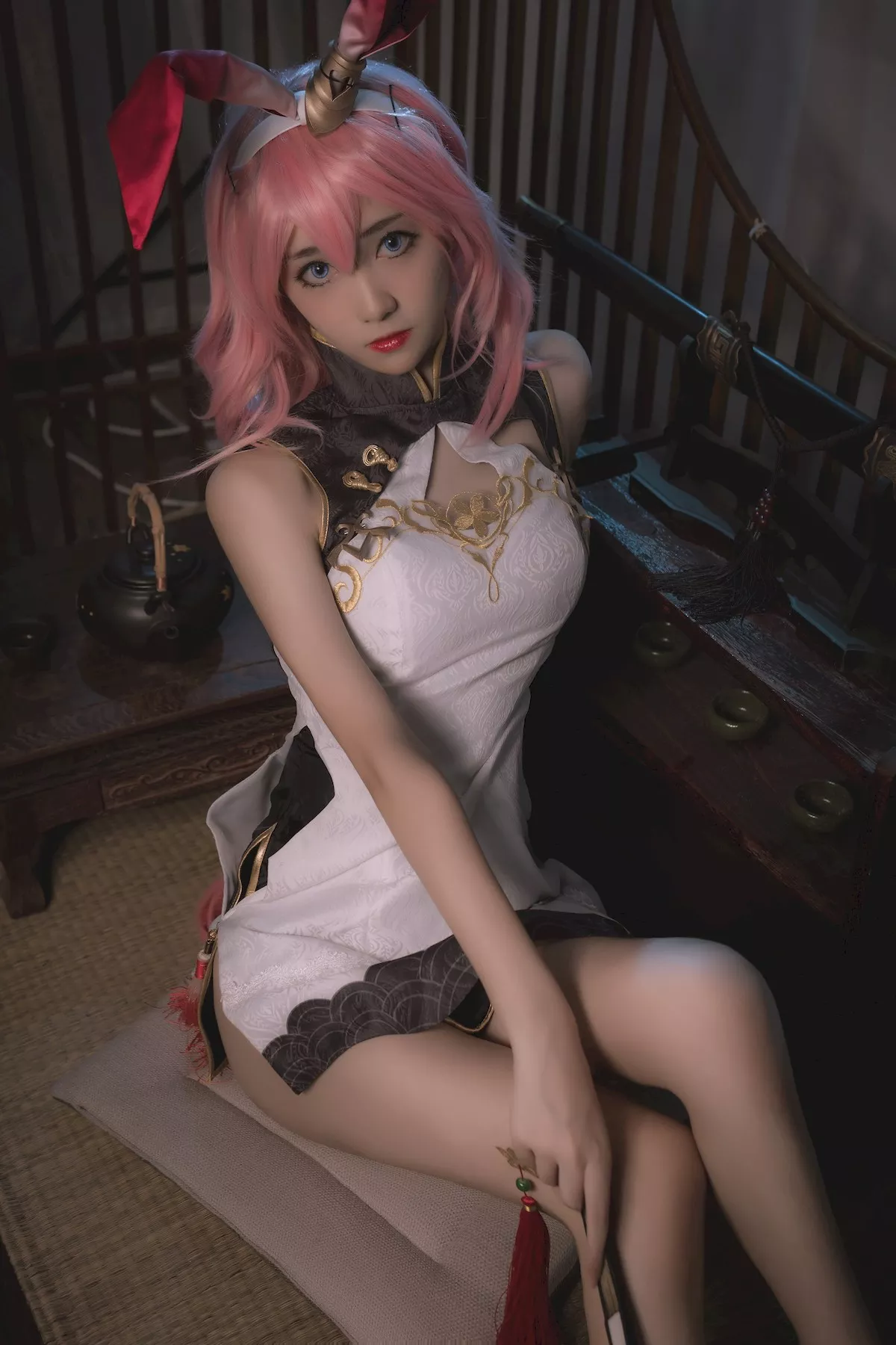 迷人密拍 ko 南桃 佳人Cosplay 八重樱旗袍 Momo