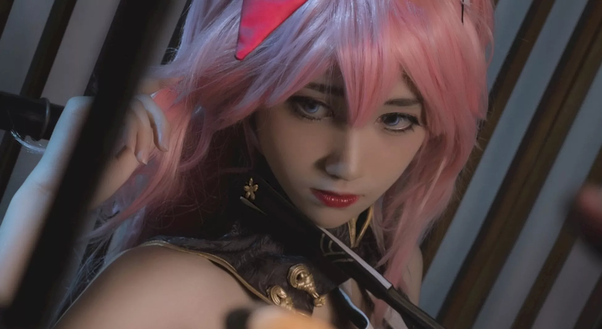 迷人密拍 ko 南桃 佳人Cosplay 八重樱旗袍 Momo