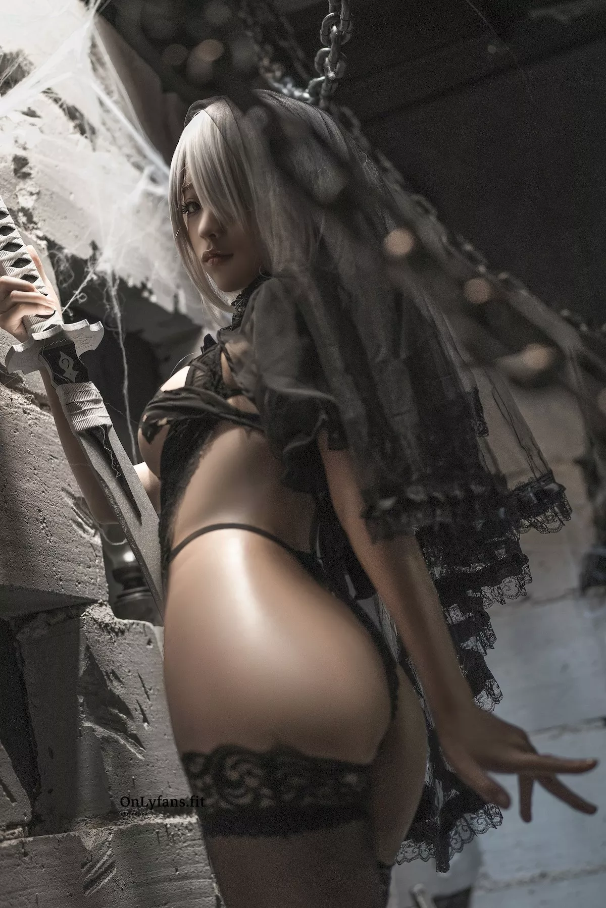 2B 蠢沫沫 Automata 风骚私摄 佳人Cosplay 黑婚纱 Nier