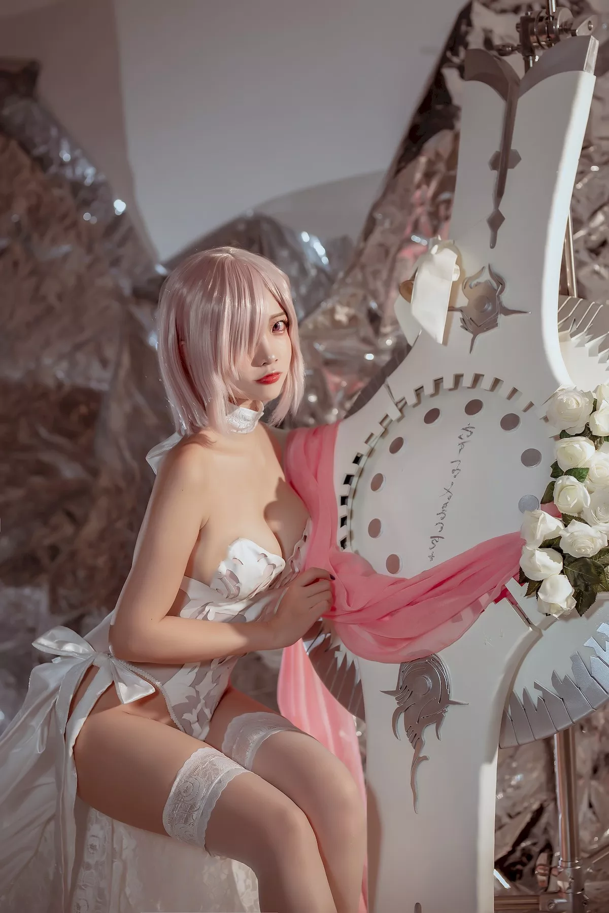 魅魔密拍 美人Cosplay 玛修  Nisa 婚纱 二佐