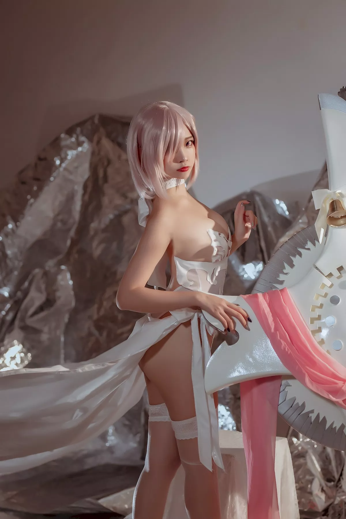 魅魔密拍 美人Cosplay 玛修  Nisa 婚纱 二佐