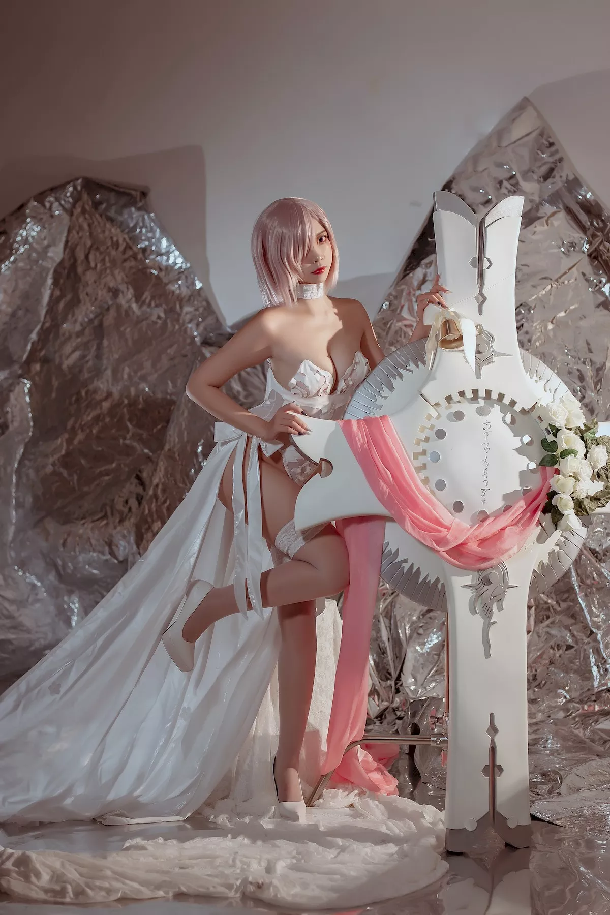 魅魔密拍 美人Cosplay 玛修  Nisa 婚纱 二佐