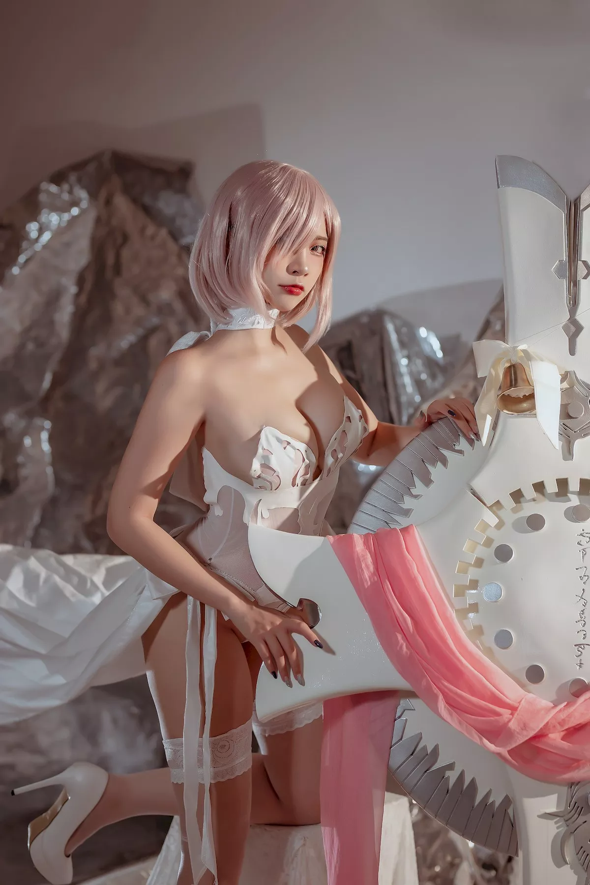 魅魔密拍 美人Cosplay 玛修  Nisa 婚纱 二佐