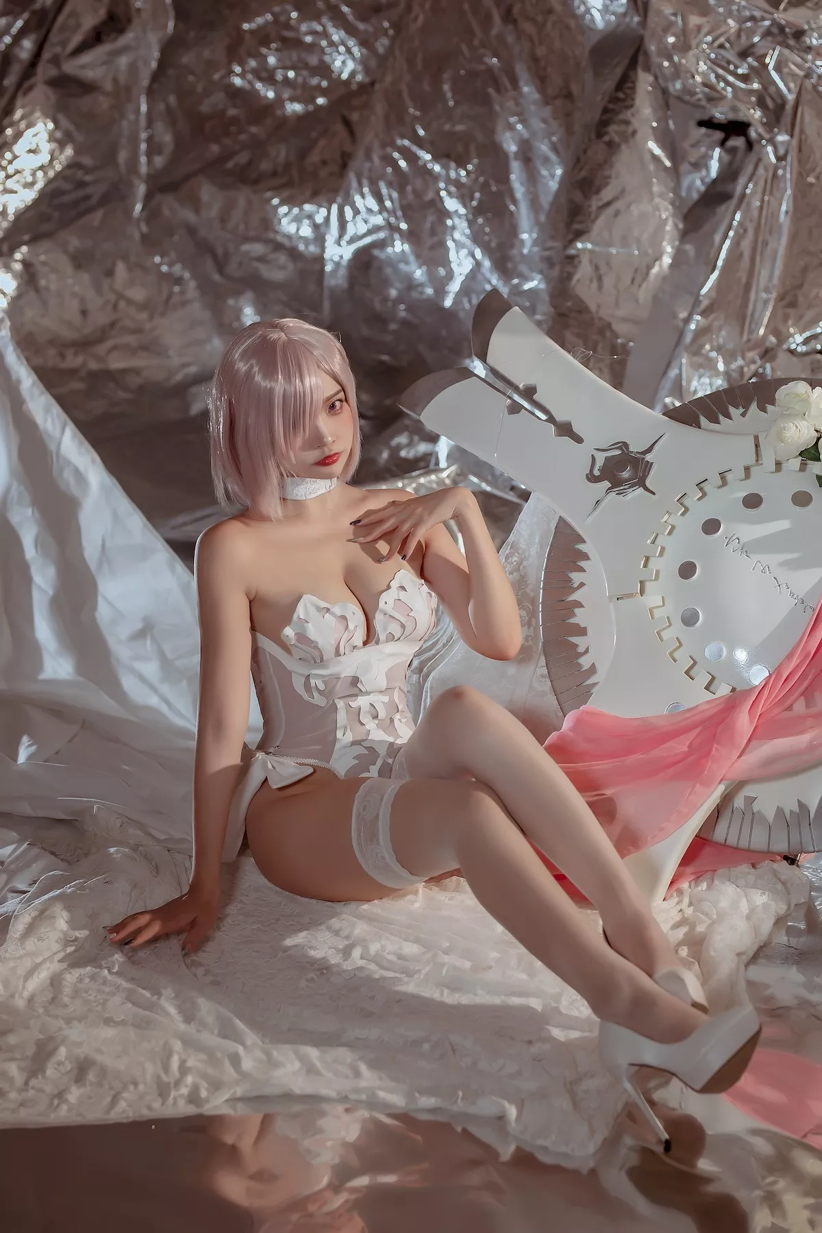 魅魔密拍 美人Cosplay 玛修  Nisa 婚纱 二佐