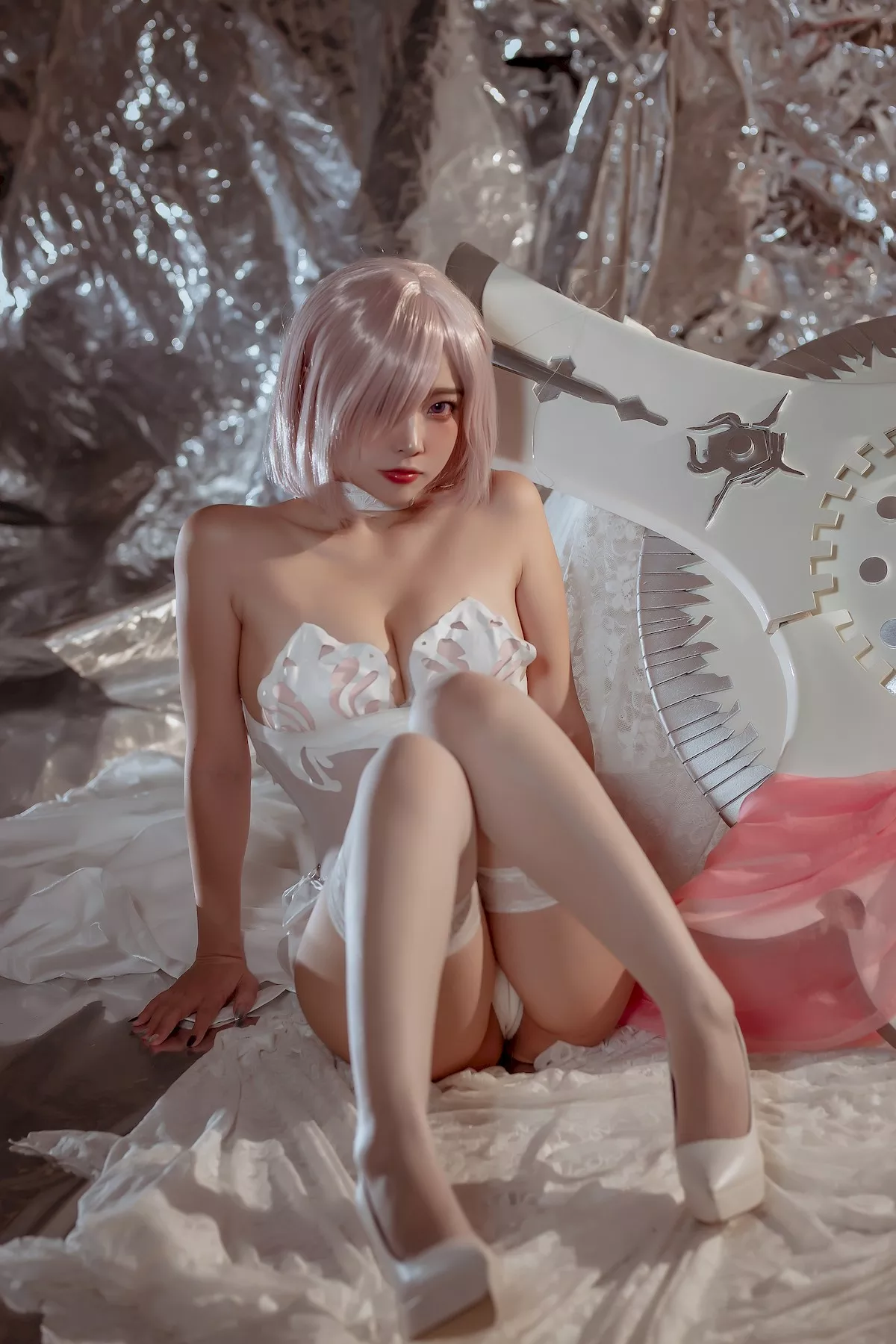 魅魔密拍 美人Cosplay 玛修  Nisa 婚纱 二佐