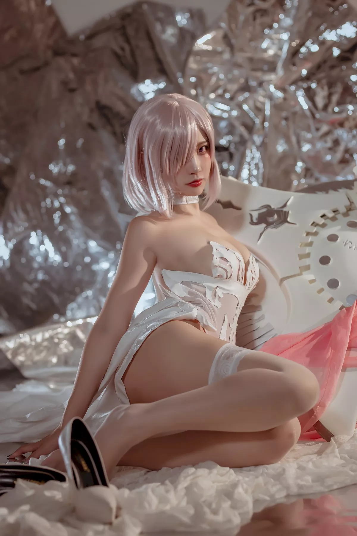 魅魔密拍 美人Cosplay 玛修  Nisa 婚纱 二佐
