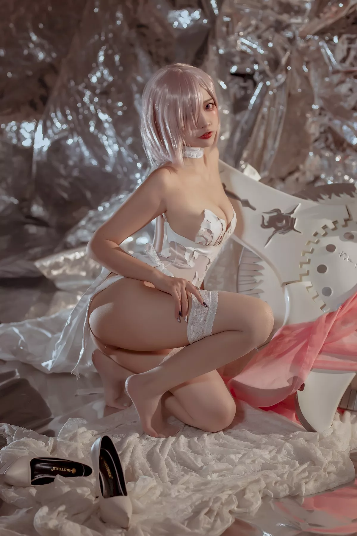 魅魔密拍 美人Cosplay 玛修  Nisa 婚纱 二佐