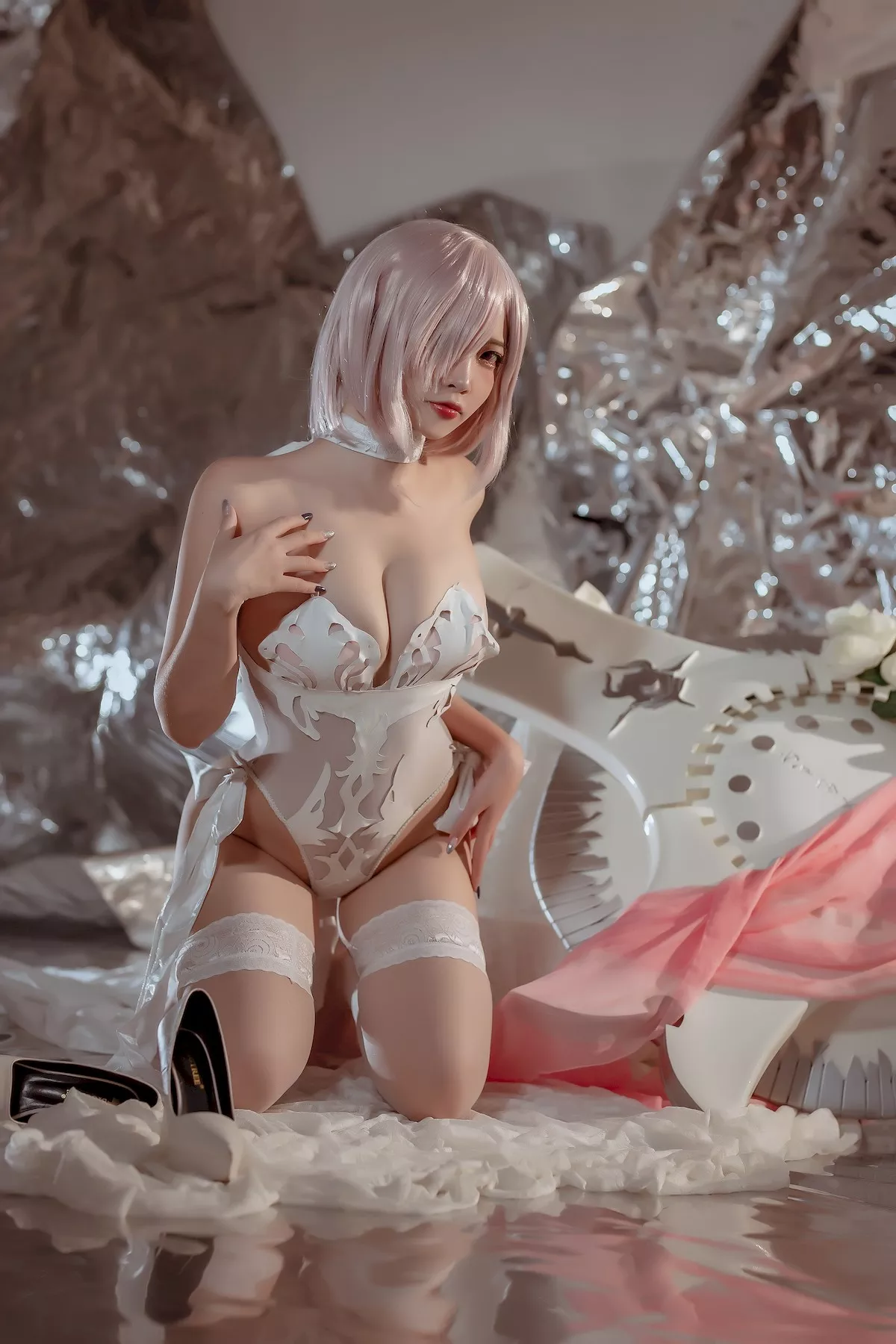 魅魔密拍 美人Cosplay 玛修  Nisa 婚纱 二佐