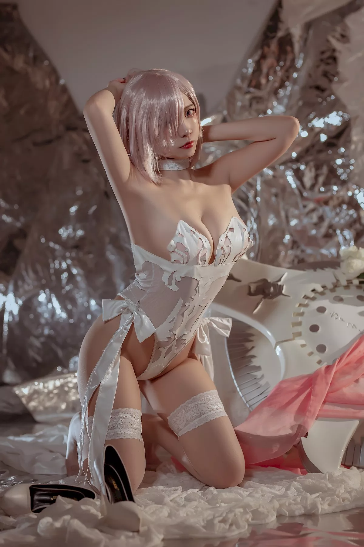 魅魔密拍 美人Cosplay 玛修  Nisa 婚纱 二佐