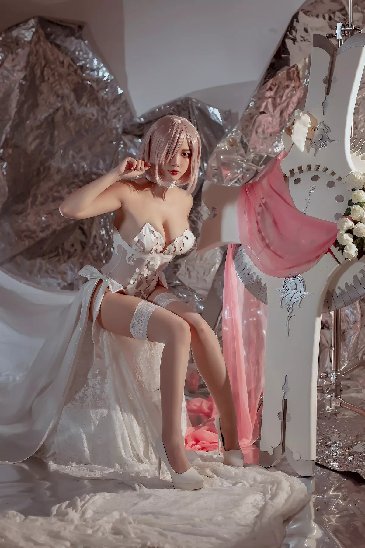魅魔密拍 美人Cosplay 玛修  Nisa 婚纱 二佐