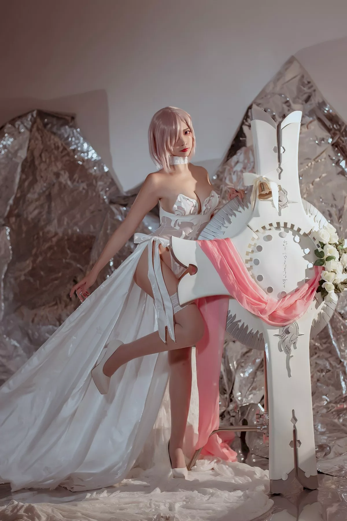 魅魔密拍 美人Cosplay 玛修  Nisa 婚纱 二佐