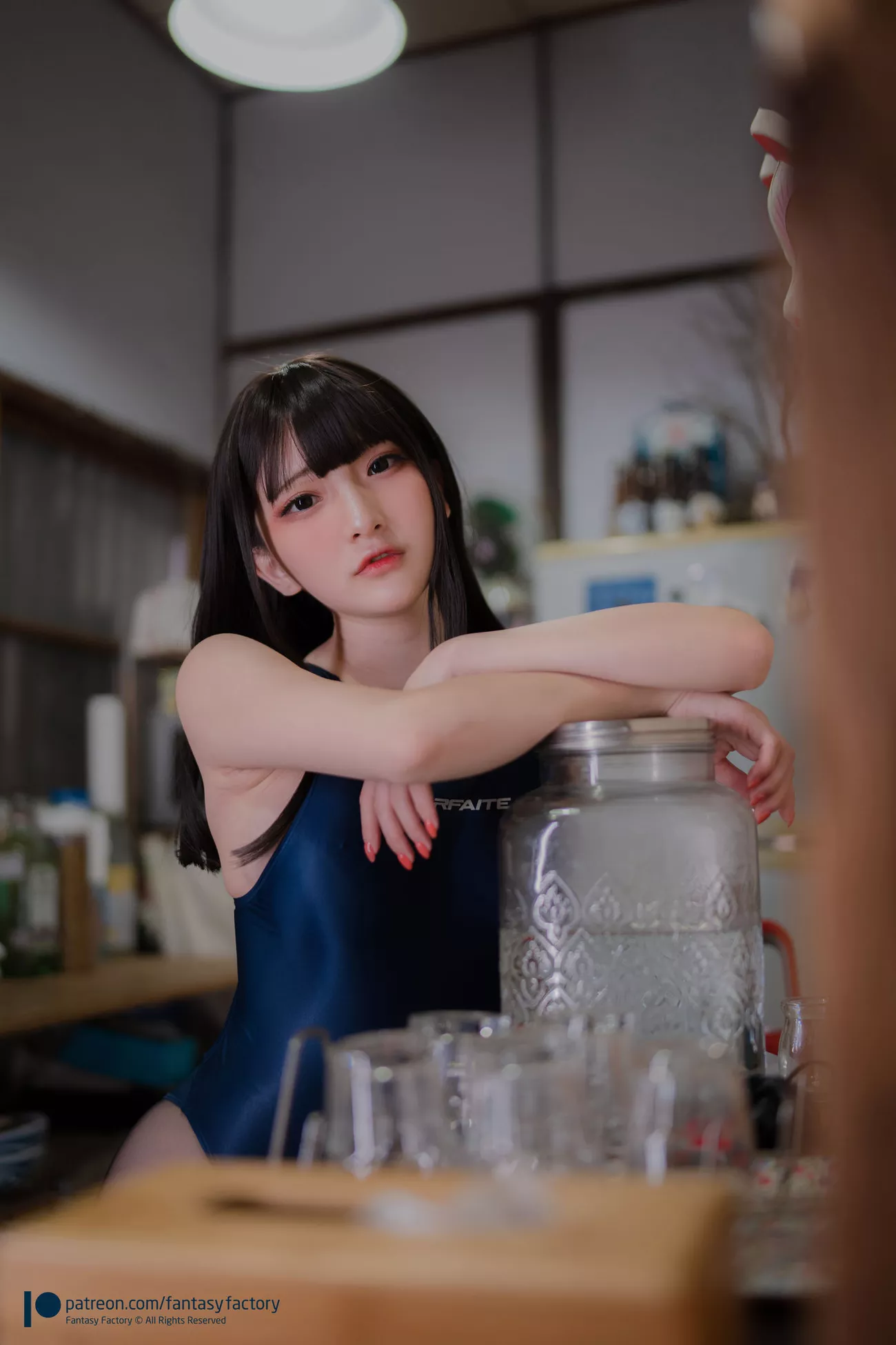 小丁 大尺码美图 Ding 人体 《Kitchencompetitiveswimwear》 台模