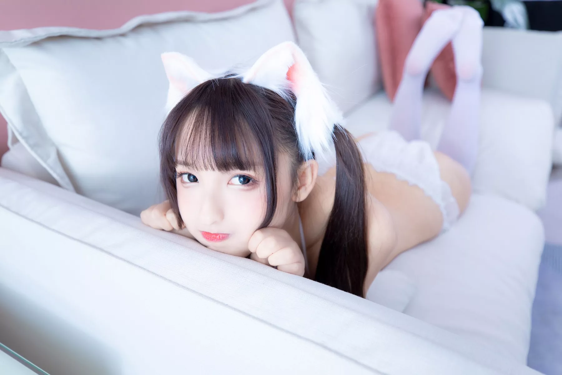 神乐坂真冬 风骚私拍 佳人Cosplay white  ねこ Ver.