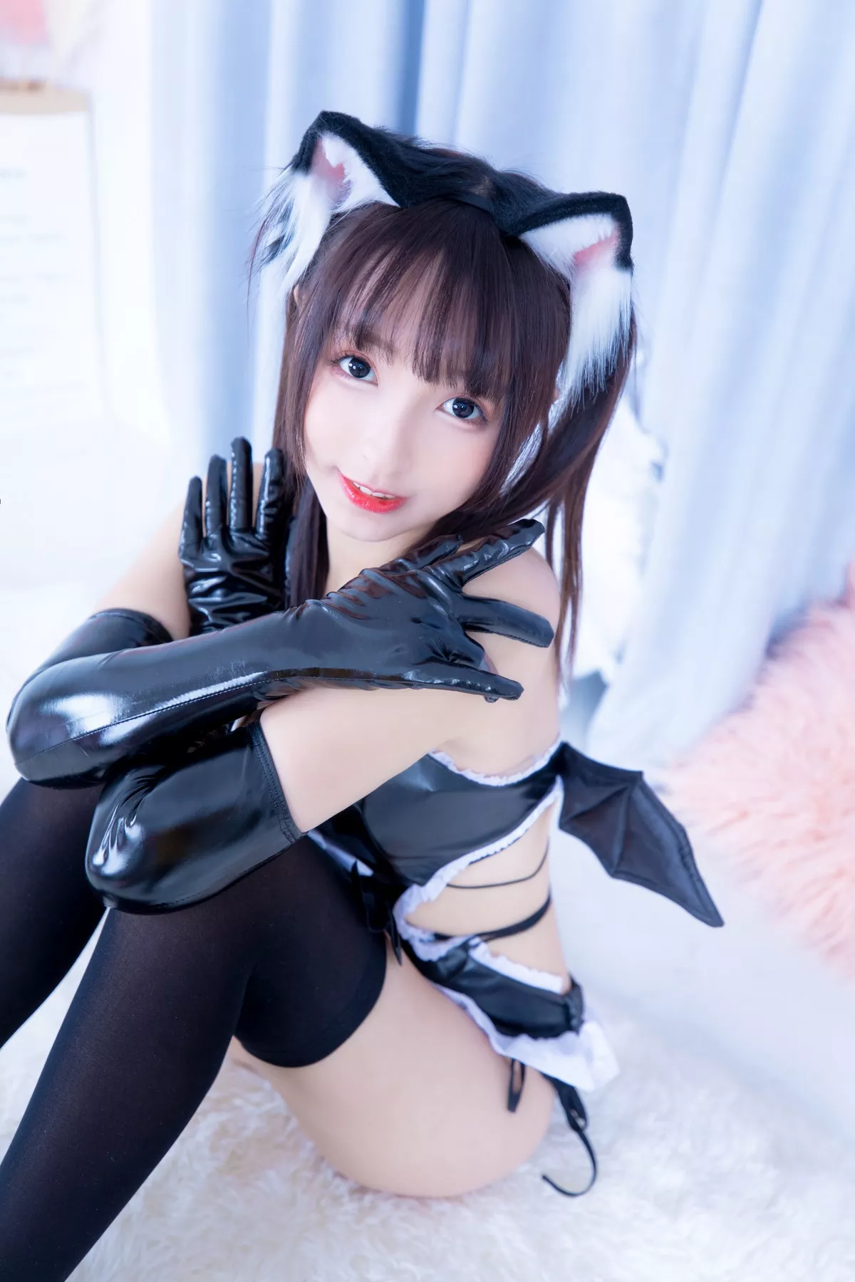 ねこ  Ver. 神乐坂真冬 Black 丽人Cosplay 撩人私拍